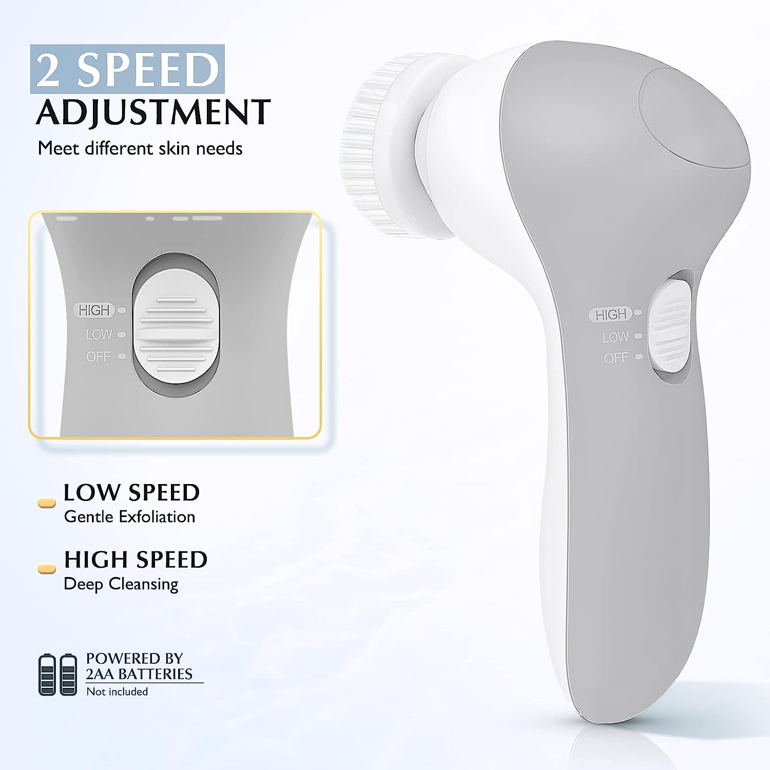 Facial Cleansing Brush Face Scrubber: COSLUS 7in1 JBK-D Electric Exfoliating Spin Cleanser Device Waterproof Deep Cleaning Exfoliation Rotating Spa Machine - Electronic Acne Skin Wash Spinning System - Image 6